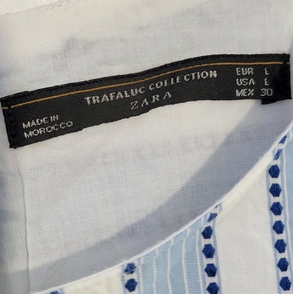 Zara Women's Mini Dress drop Ruffle hem Size Large - Picture 3 of 4